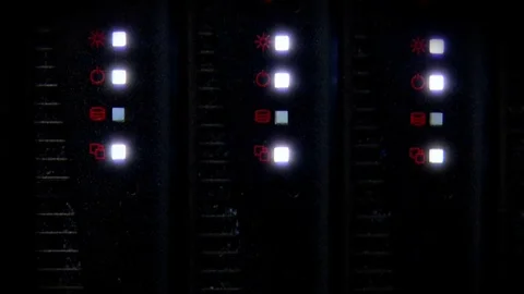 NASA computer arrays at huge data center. Stock Footage 123369314