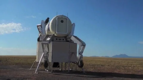 NASA demonstrates a new extra terrestrial rover in this time lapse shot. Stock Footage 123376996