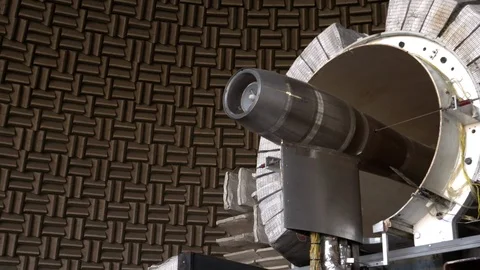 NASA engine in anechoic chamber at Glenn Research Center Stock Footage 93578066
