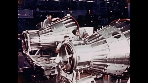 NASA engineers assembling Mercury Program spacecraft Stock Footage 263292223