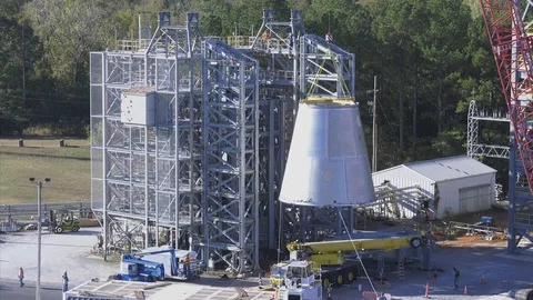 NASA engineers install a test version of a piece of hardware for test - 2017 Stock Footage 96283532