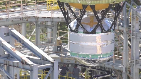 NASA engineers install a test version of a piece of hardware for test - 2017 Stock Footage 96283545