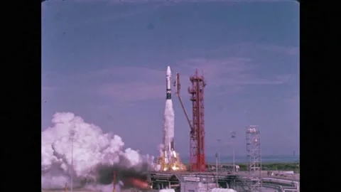 NASA Gemini 10 Space rocket launch into orbit Stock Footage 269506638