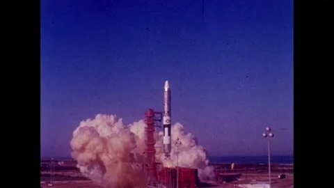 NASA Gemini 3 spaceship launch from Cape Kennedy Stock Footage 263418759