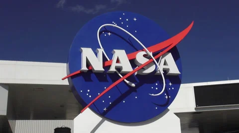 NASA Logo at Kennedy Space Center Cape Canaveral Stock Footage