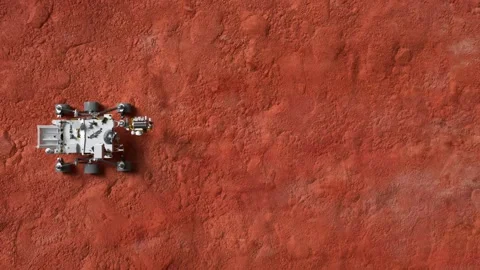 NASA mars Perseverance Rover is exploring surface of Mars.  Perseverance Rover m Stock Footage 153788369