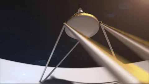 Nasa New Horizons spacecraft to Pluto, close up animation of antenna as it spins Stock Footage 85951178