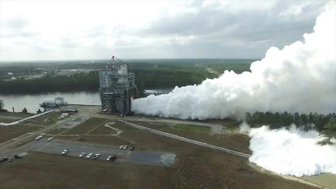 NASA operators power the space launch engine to 113 percent thrust level - 2018 Stock Footage 96283069
