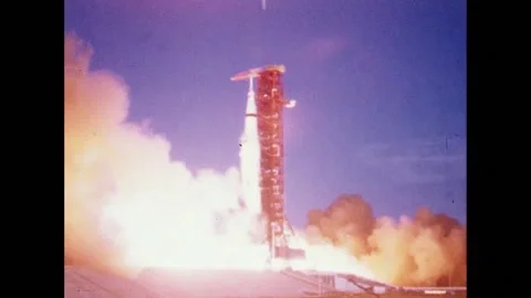 NASA Saturn V Rocket launch Stock Footage 263452471