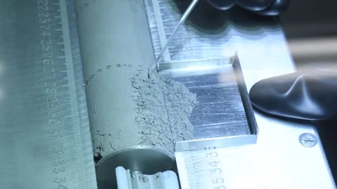 NASA scientists analysing moon samples collected by Apollo 17 lunar landing Stock Footage 265579744