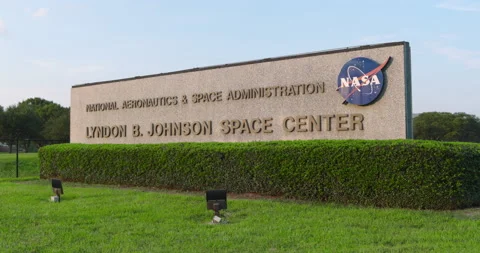 NASA sign at the Space Center Houston | Stock Video | Pond5