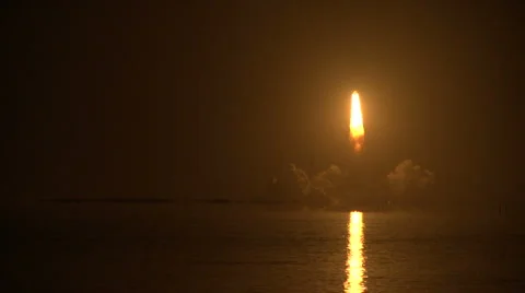 NASA Space Shuttle Night Launch Video stock 881011