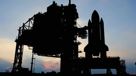 NASA Space Shuttle Silhouette: Rocket, Space, Launch Vídeos de archivo 238797204