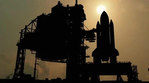 NASA Space Shuttle Silhouette: Rocket, Space, Launch Vídeos de archivo 239911019