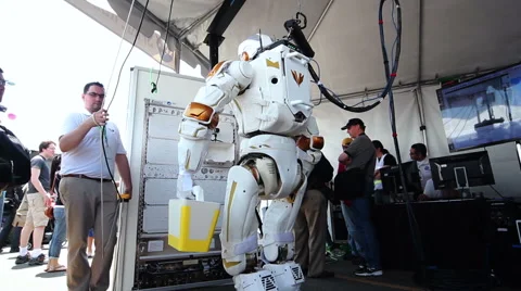 NASA Valkyrie Robot Shuts Down Stock Footage 54920323