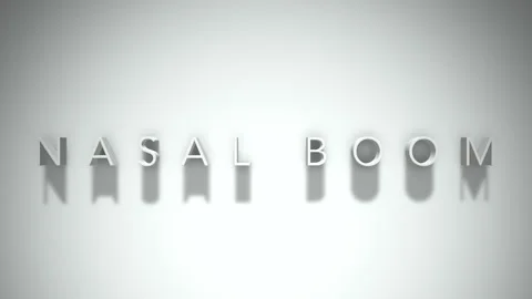 Nasal boom 3D title animation with shadows on a white background Stock Footage 296852801