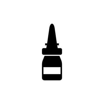 Nasal or Eye Drops Container, Spray. Flat Vector Icon illustration. Simple bl Stock Illustration
