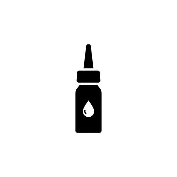 Nasal or Eye Drops Container, Spray Solid Flat Vector Icon Isolated on Whit.. Stock Illustration