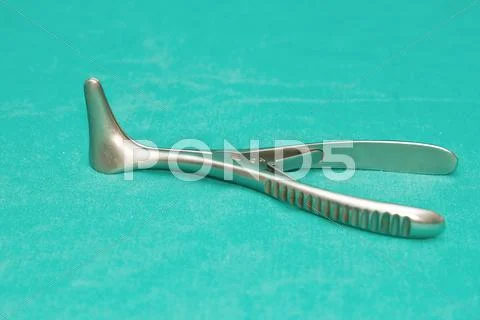 Nasal speculum,surgical instruments for rhino plasty on sterile tabbe Stock Photos