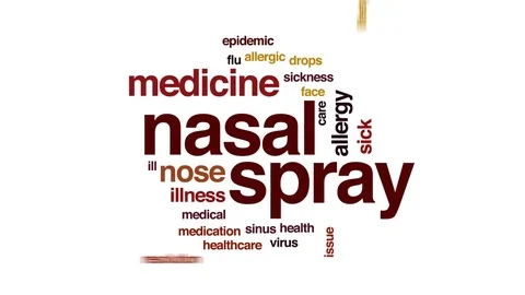 Nasal spray animated word cloud, text design animation. Stock Footage 81445940