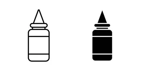 Nasal spray bottle icon in black and white. vector icon pack for websites Stock Illustration
