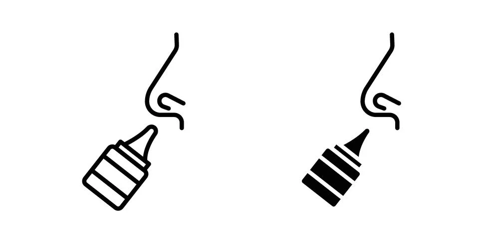 Nasal spray icon bundle for website design projects Stock Illustration
