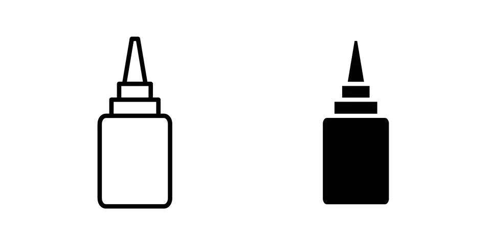 Nasal spray icon vector concepts, line and silhouette style Stock Illustration