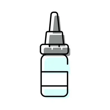 Nasal spray or eye drops medicine bottle icon Stock Illustration