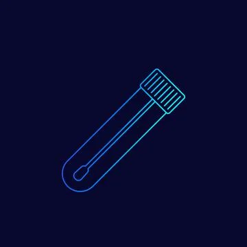 Nasal swab test line vector icon Stockillustratie