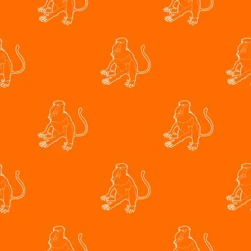 Nasalis monkey pattern orange Stock Illustration