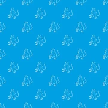 Nasalis monkey pattern seamless blue Stock Illustration