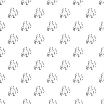 Nasalis monkey pattern seamless 스톡 일러스트