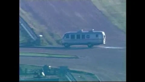 NASA's Astrovan transporting Atlantis astronauts to launch pad facility Stock Footage 283460639