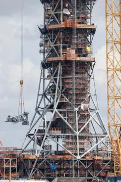 NASA's new Artemis mobile launch pad built at Kennedy Space Center, Titusville,  Stock Photos
