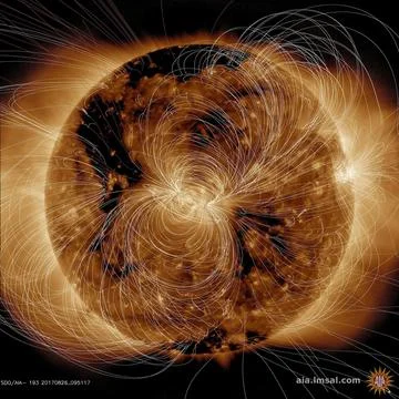 NASA's Solar Dynamics Observatory (SDO) scientists use their computer model.. Foto stock