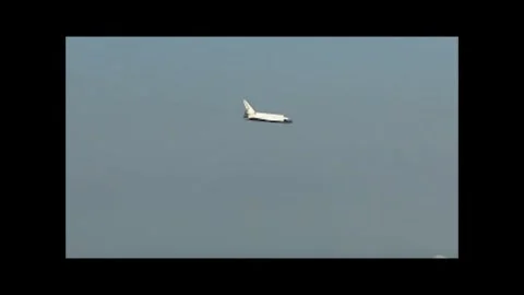 NASA's Space Shuttle Atlantis on final approach to Kennedy Space Centre Stock Footage 283460594
