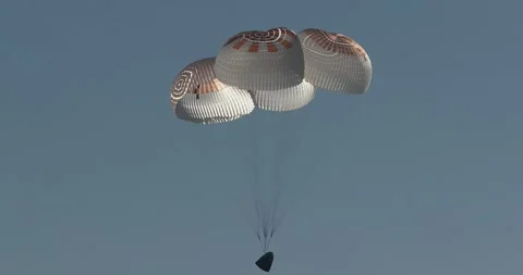 NASA’s SpaceX Crew-4 Dragon spacecraft splashes down in Atlantic Ocean Stock Footage 289728835