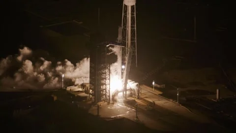 NASA's SpaceX Dragon Crew-8 mission Endeavour launching on a Falcon 9 rocket Stock Footage 289728749