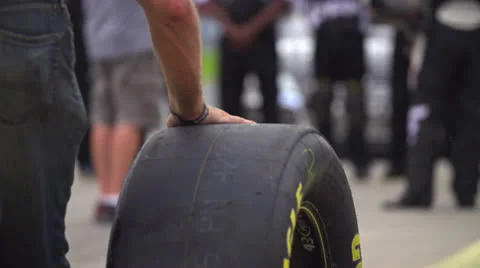 Nascar Tire Rolling In Super Slow Motion 240fps Stock Footage