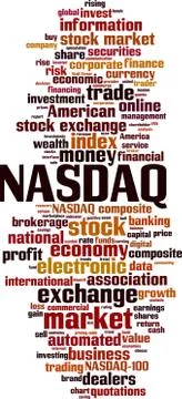 NASDAQ word cloud Stock Illustration