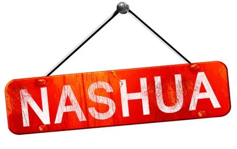 Nashuaa, 3D rendering, a red hanging sign Stock Illustration