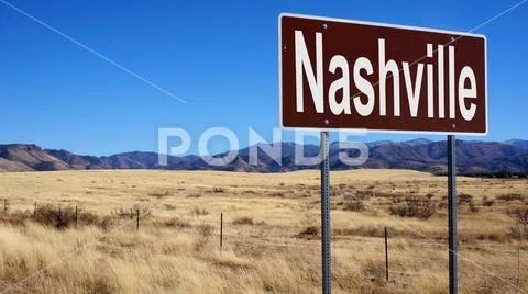Nashville brown road sign Stock Photos