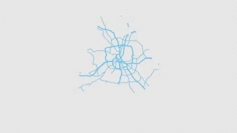 Nashville City Line Map Self Drawing Animated Overlay, Alpha 4K Видео 340286764