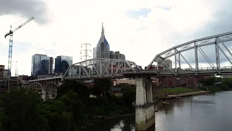 Nashville Drone Downtown Shot.mp4 Stock Footage