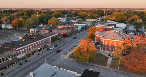 Nashville Illinois Downtown Aerial City Stock Video Pond5