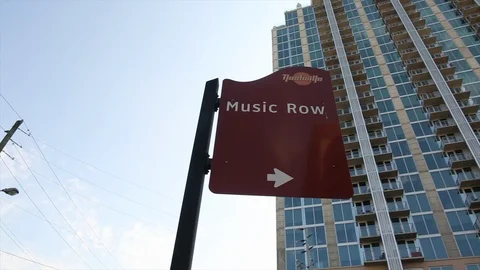 Nashville Music Row Sign Stock Footage