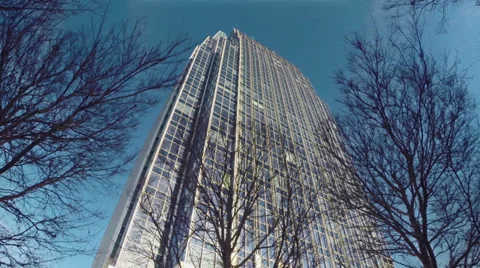 Nashville Sky Scraper Through Trees 1 HD Stock Footage 33729454