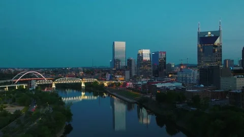 Nashville skyline at twilight Stock Footage 219976840