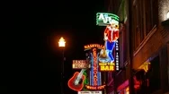 Nashville Tennessee Broadway Neon Cowboy Stock Footage