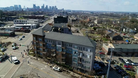Nashville Tornado Damage Stock Footage 125774007